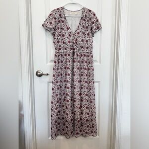 Christy Dawn Floral Maxi Dress with purple florals and white background